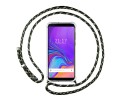 Funda Colgante Transparente para Samsung Galaxy A7 (2018) con Cordon Verde / Dorado