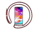 Funda Colgante Transparente para Samsung Galaxy A70 con Cordon Rosa / Dorado
