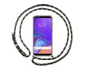 Funda Colgante Transparente para Samsung Galaxy A9 (2018) con Cordon Verde / Dorado