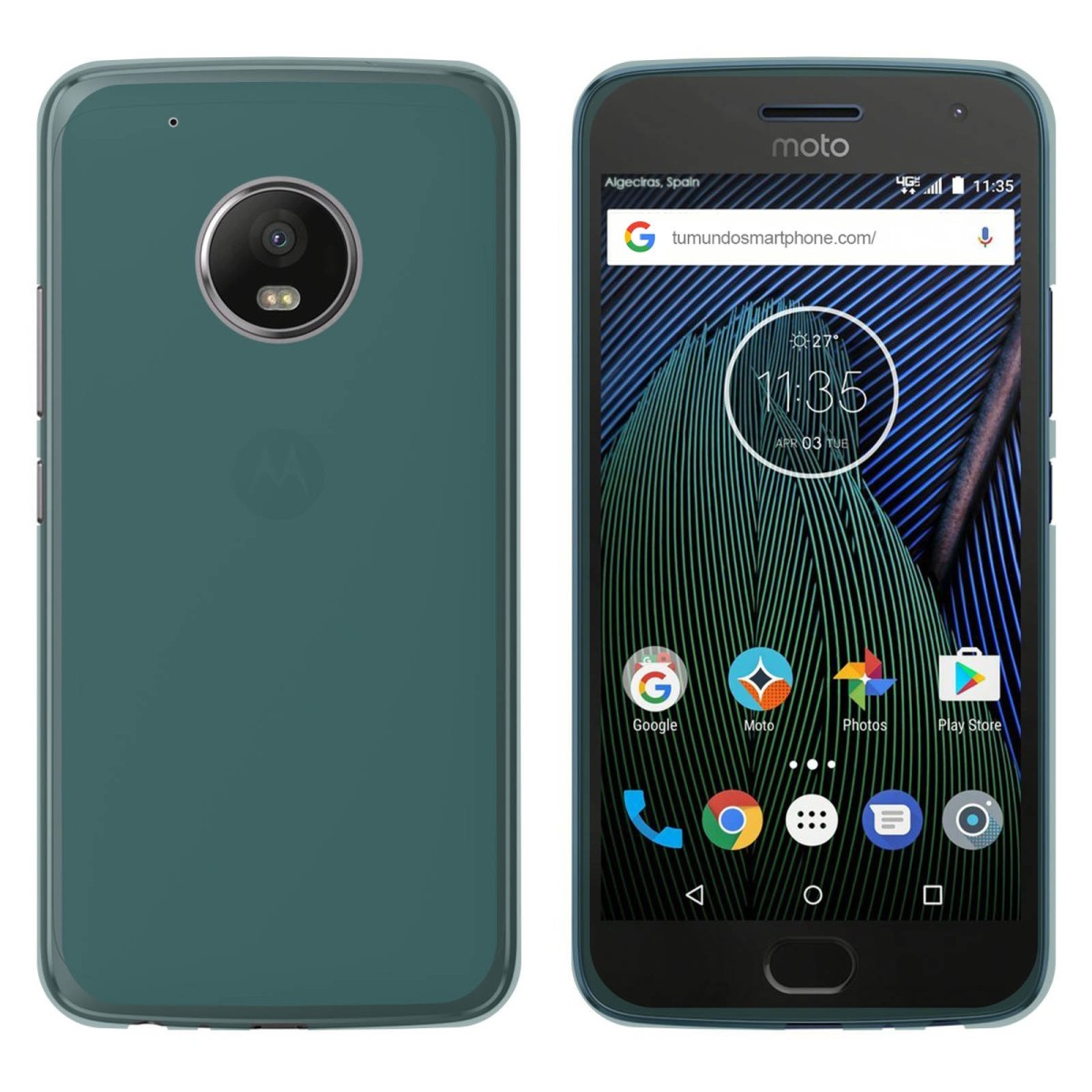 Funda Gel Tpu para Lenovo Moto G5 Plus Color Azul