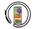 Funda Colgante Transparente para Samsung Galaxy A90 5G con Cordon Negro