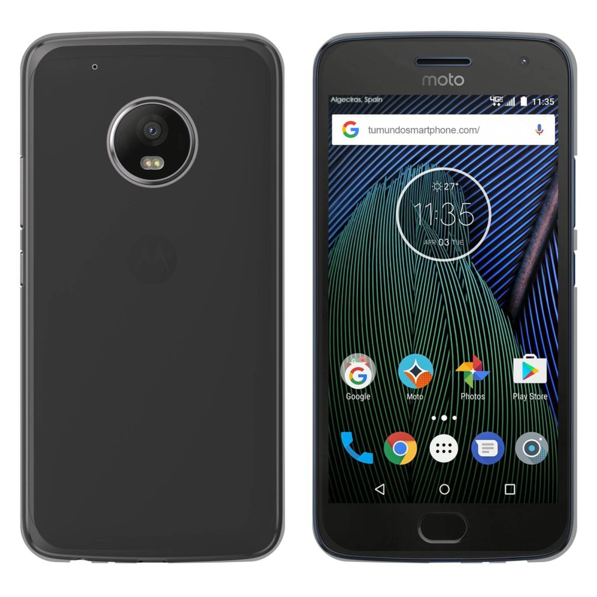 Funda Gel Tpu para Lenovo Moto G5 Plus Color Negra