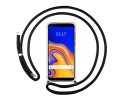 Funda Colgante Transparente para Samsung Galaxy J4+ Plus con Cordon Negro