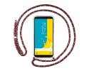 Funda Colgante Transparente para Samsung Galaxy J6 (2018) con Cordon Rosa / Dorado