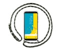 Funda Colgante Transparente para Samsung Galaxy J6 (2018) con Cordon Verde / Dorado