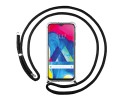 Funda Colgante Transparente para Samsung Galaxy M10 con Cordon Negro