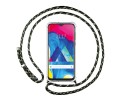 Funda Colgante Transparente para Samsung Galaxy M10 con Cordon Verde / Dorado