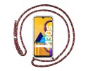 Funda Colgante Transparente para Samsung Galaxy M30s / M21 con Cordon Rosa / Dorado