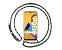 Funda Colgante Transparente para Samsung Galaxy M30s / M21 con Cordon Verde / Dorado