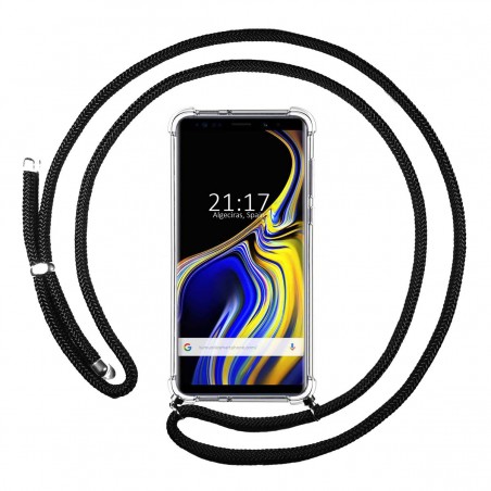 Funda Colgante Transparente para Samsung Galaxy Note 9 con Cordon Negro