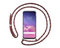 Funda Colgante Transparente para Samsung Galaxy S10e con Cordon Rosa / Dorado