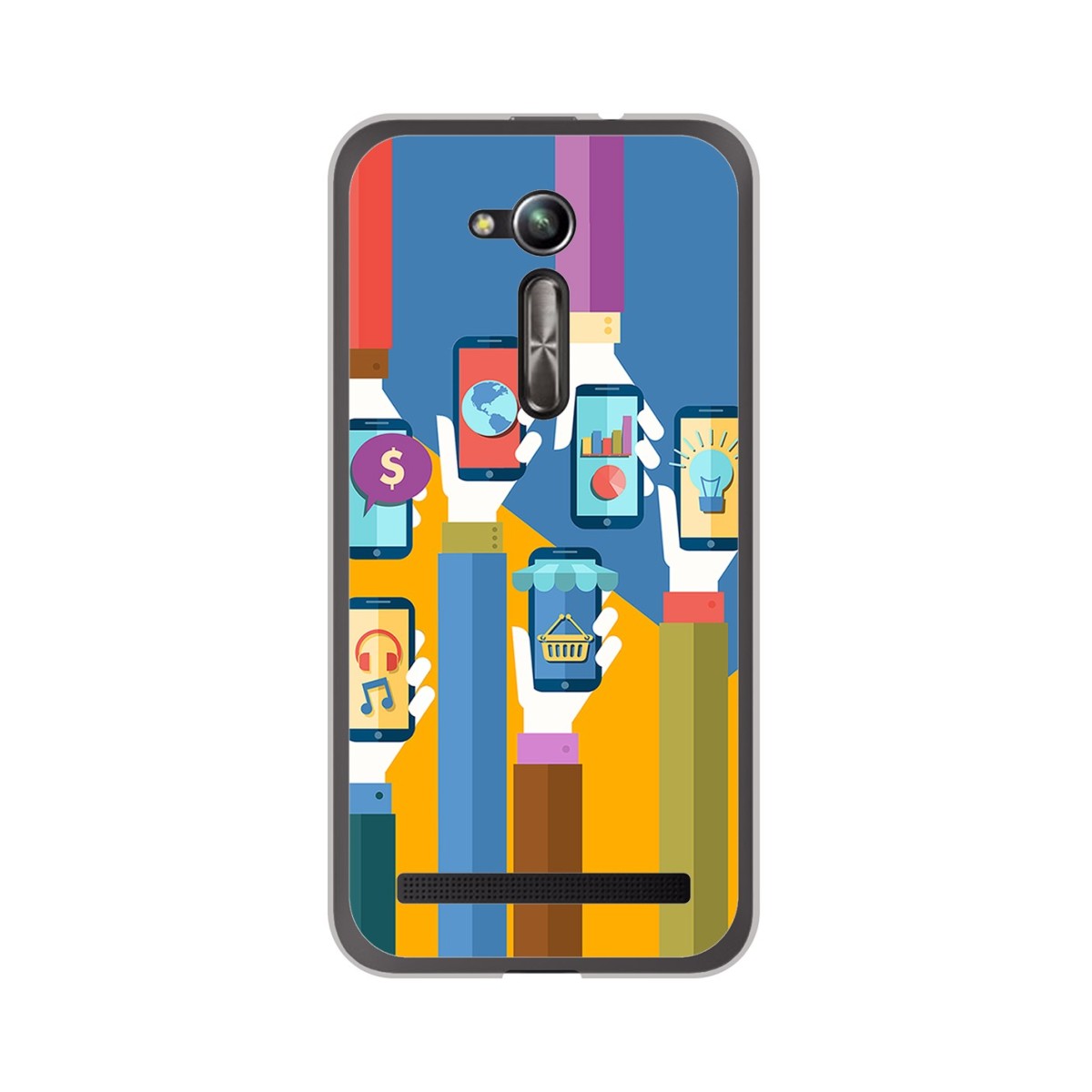 Funda Gel Tpu para Asus Zenfone Go 5" (Zb500Kl) Diseño Apps Dibujos