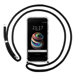 Funda Colgante Transparente para Xiaomi Mi 5X / Mi A1 con Cordon Negro