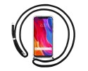 Funda Colgante Transparente para Xiaomi Mi 8 con Cordon Negro