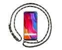Funda Colgante Transparente para Xiaomi Mi 8 con Cordon Rosa / Dorado