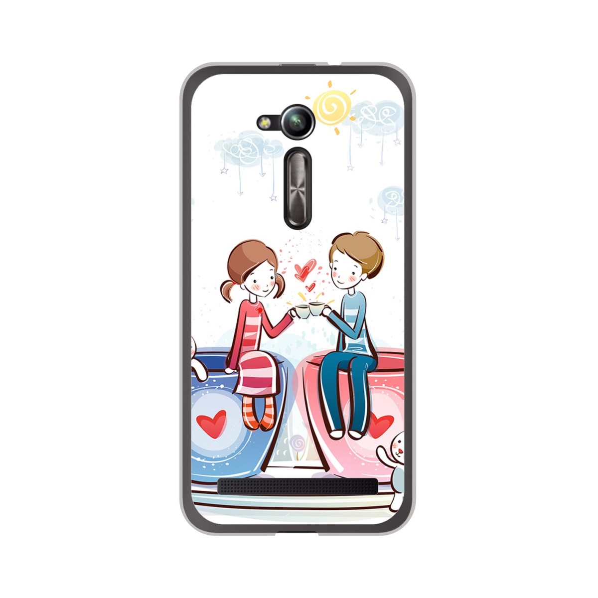 Funda Gel Tpu para Asus Zenfone Go 5" (Zb500Kl) Diseño Cafe Dibujos