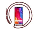 Funda Colgante Transparente para Xiaomi Mi 8 Se con Cordon Rosa / Dorado