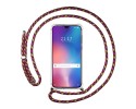Funda Colgante Transparente para Xiaomi Mi 9 SE con Cordon Rosa / Dorado