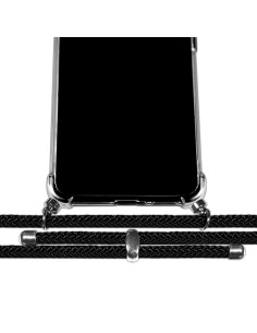 Funda Colgante Transparente para Xiaomi Mi Note 10 con Cordon Negro