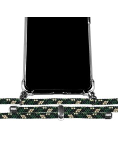 Funda Colgante Transparente para Xiaomi Mi Note 10 con Cordon Verde / Dorado