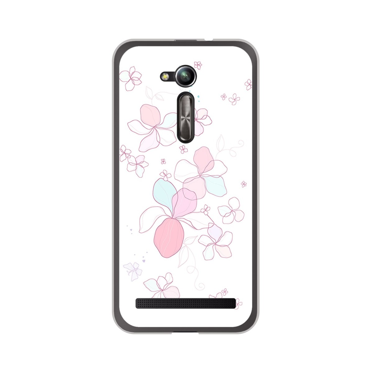 Funda Gel Tpu para Asus Zenfone Go 5" (Zb500Kl) Diseño Flores Minimal Dibujos