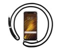 Funda Colgante Transparente para Xiaomi Pocophone F1 con Cordon Negro