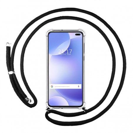 Funda Colgante Transparente para Xiaomi Pocophone POCO X2 con Cordon Negro
