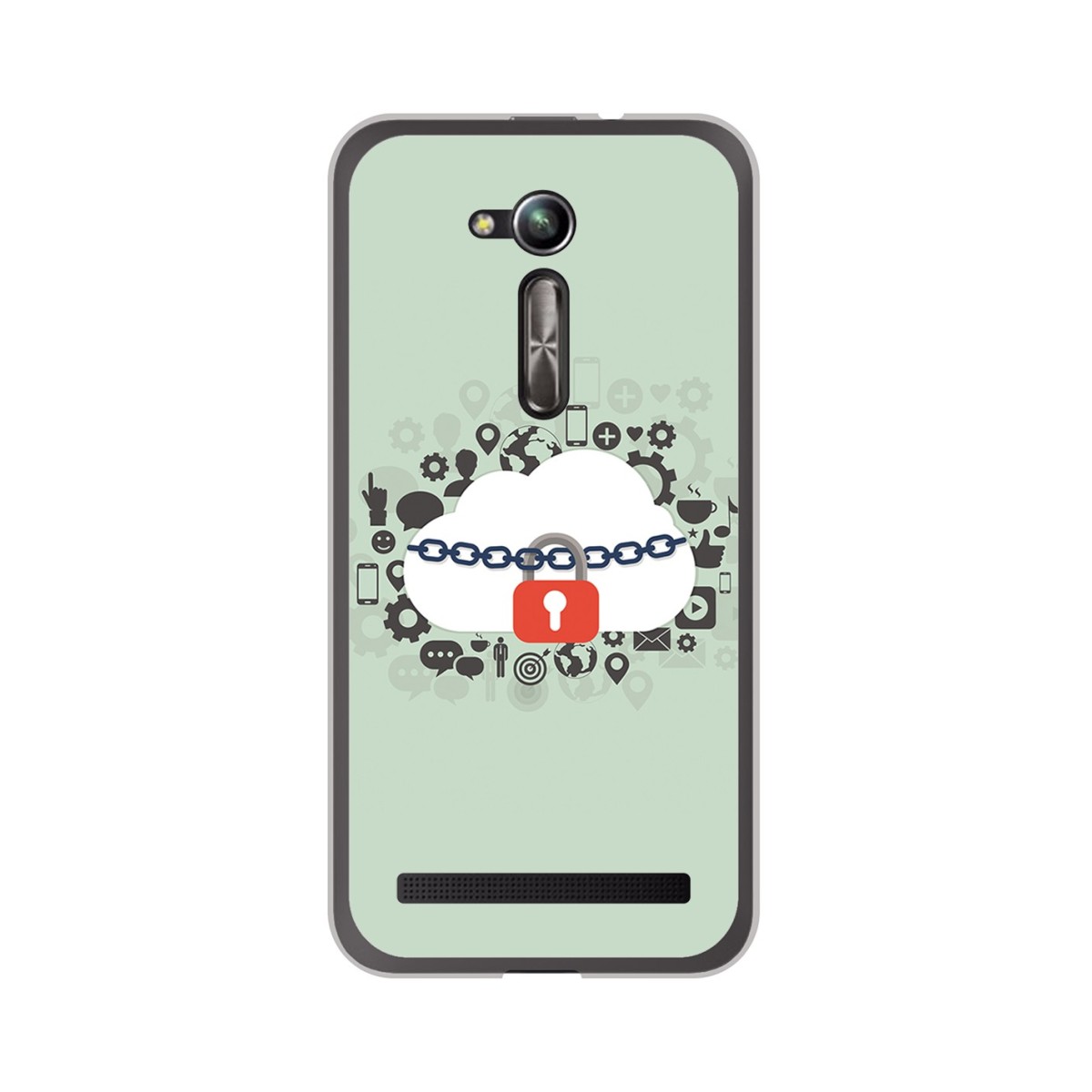 Funda Gel Tpu para Asus Zenfone Go 5" (Zb500Kl) Diseño Nube Dibujos