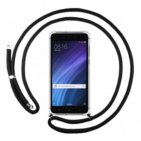 Funda Colgante Transparente para Xiaomi Redmi 4X con Cordon Negro