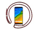 Funda Colgante Transparente para Xiaomi Redmi 5 con Cordon Rosa / Dorado