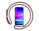 Funda Colgante Transparente para Xiaomi Redmi 7 con Cordon Rosa / Dorado