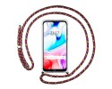 Funda Colgante Transparente para Xiaomi Redmi 8 con Cordon Rosa / Dorado