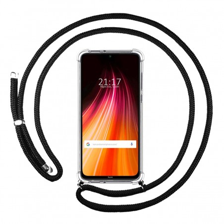 Funda Colgante Transparente para Xiaomi Redmi Note 8T con Cordon Negro