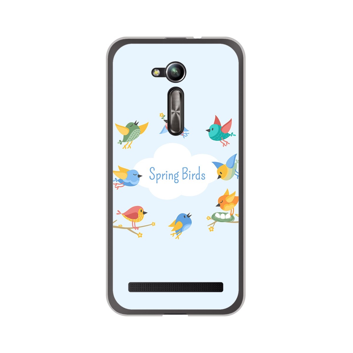 Funda Gel Tpu para Asus Zenfone Go 5" (Zb500Kl) Diseño Spring Birds Dibujos
