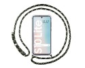 Funda Colgante Transparente para Samsung Galaxy S10 Lite con Cordon Verde / Dorado