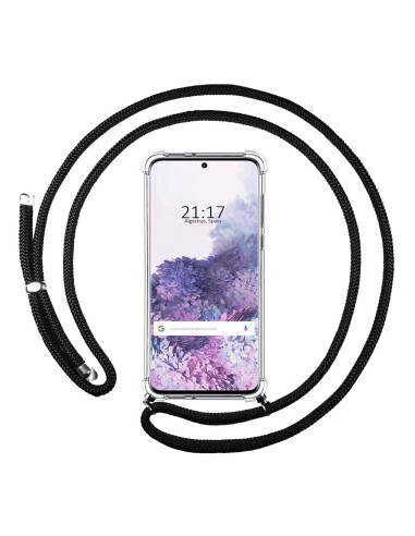 Funda Colgante Transparente para Samsung Galaxy S20 con Cordon Negro