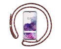 Funda Colgante Transparente para Samsung Galaxy S20+ Plus con Cordon Rosa / Dorado