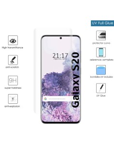 Protector Cristal Templado Completo Curvo UV Full Glue para Samsung Galaxy S20