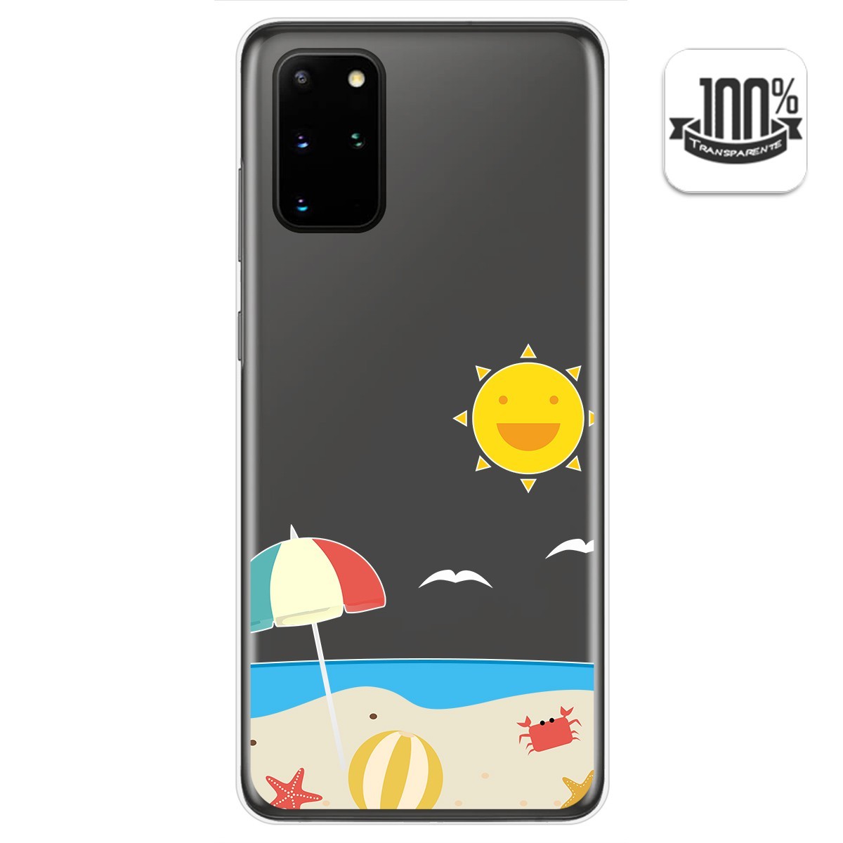 Funda Gel Transparente para Samsung Galaxy S20+ Plus diseño Playa Dibujos