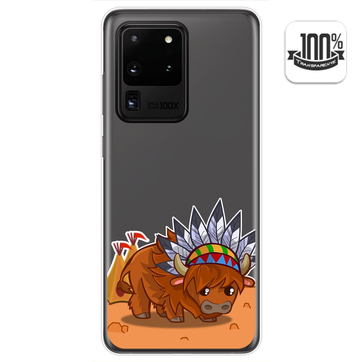 Funda Gel Transparente para Samsung Galaxy S20 Ultra diseño Bufalo Dibujos