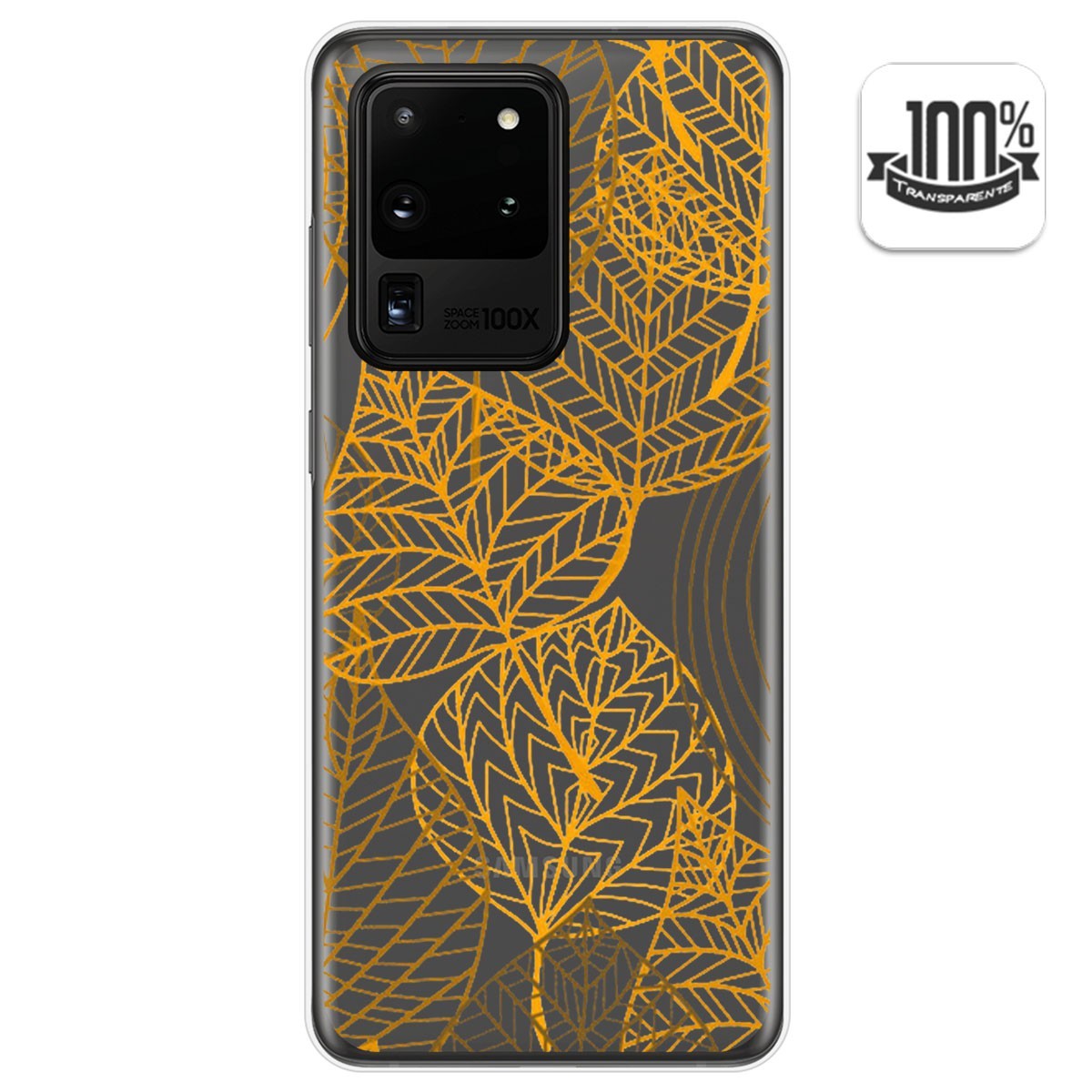 Funda Gel Transparente para Samsung Galaxy S20 Ultra diseño Hojas Dibujos