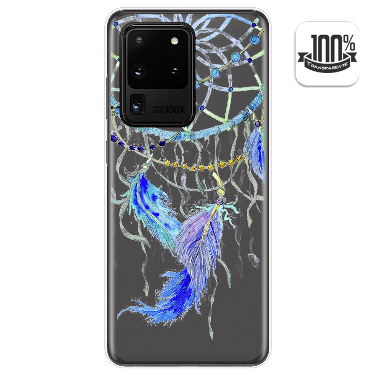 Funda Gel Transparente para Samsung Galaxy S20 Ultra diseño Plumas Dibujos