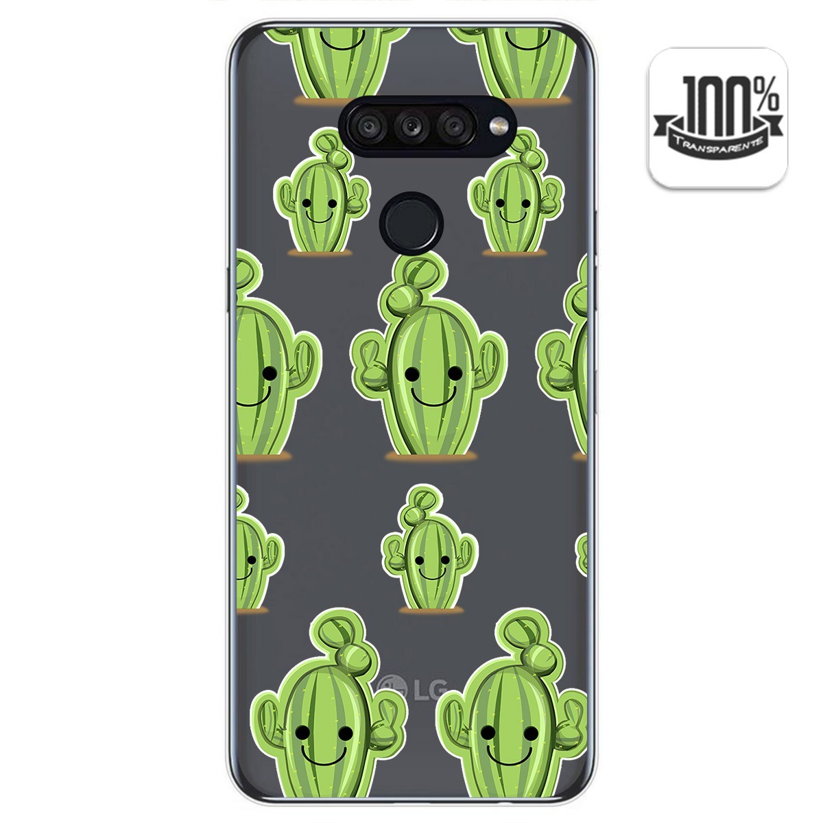 Funda Gel Transparente para Lg K50S diseño Cactus Dibujos