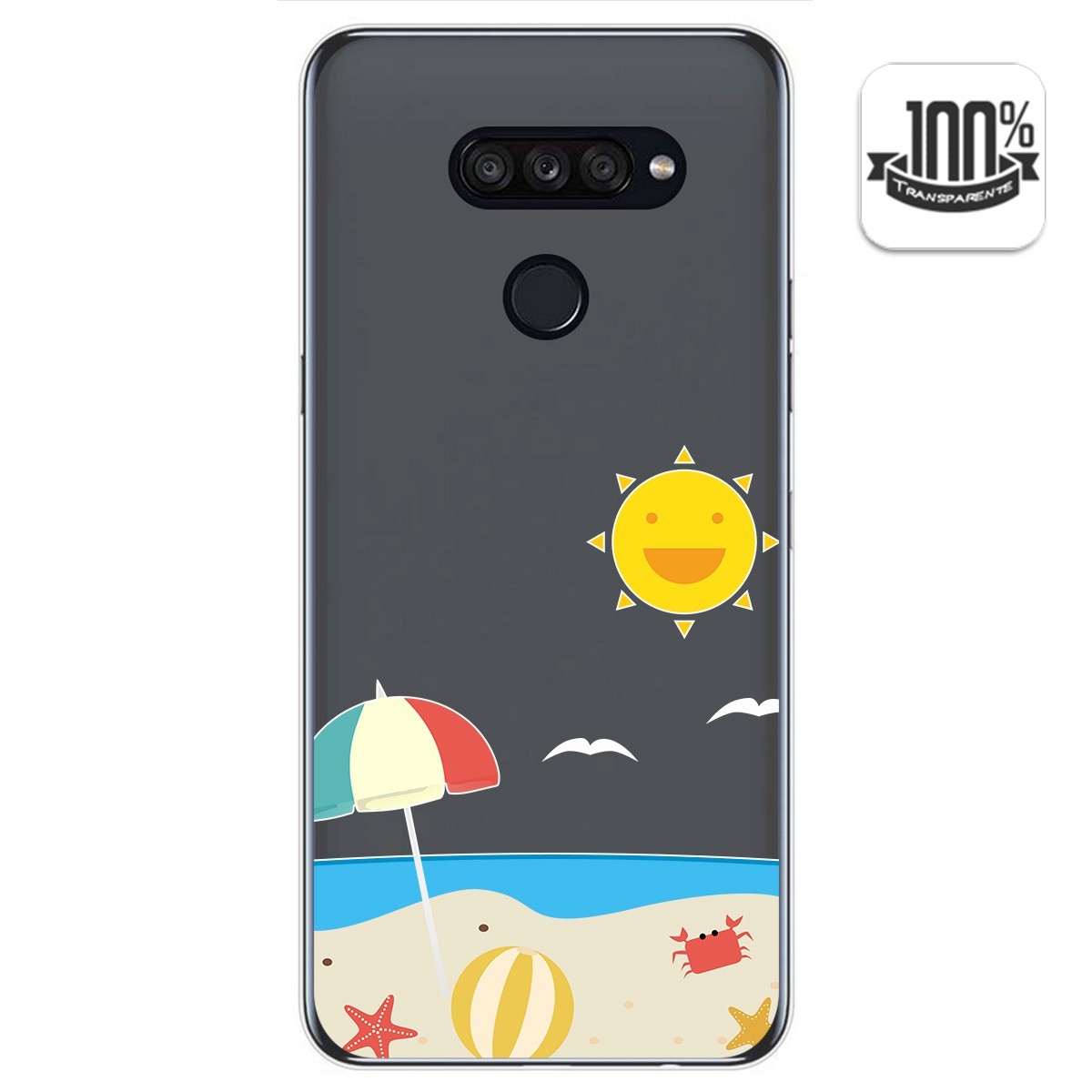 Funda Gel Transparente para Lg K50S diseño Playa Dibujos