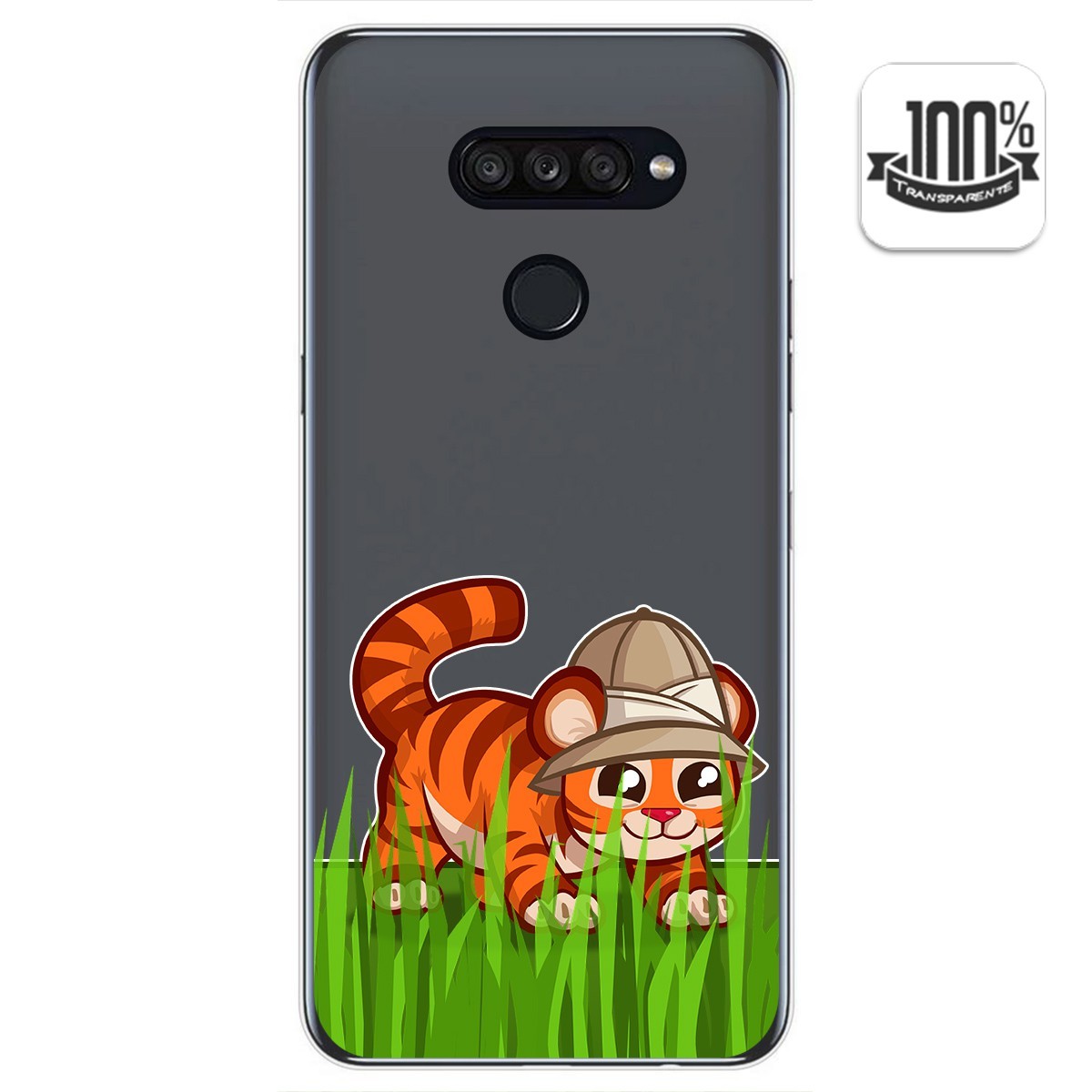 Funda Gel Transparente para Lg K50S diseño Tigre Dibujos