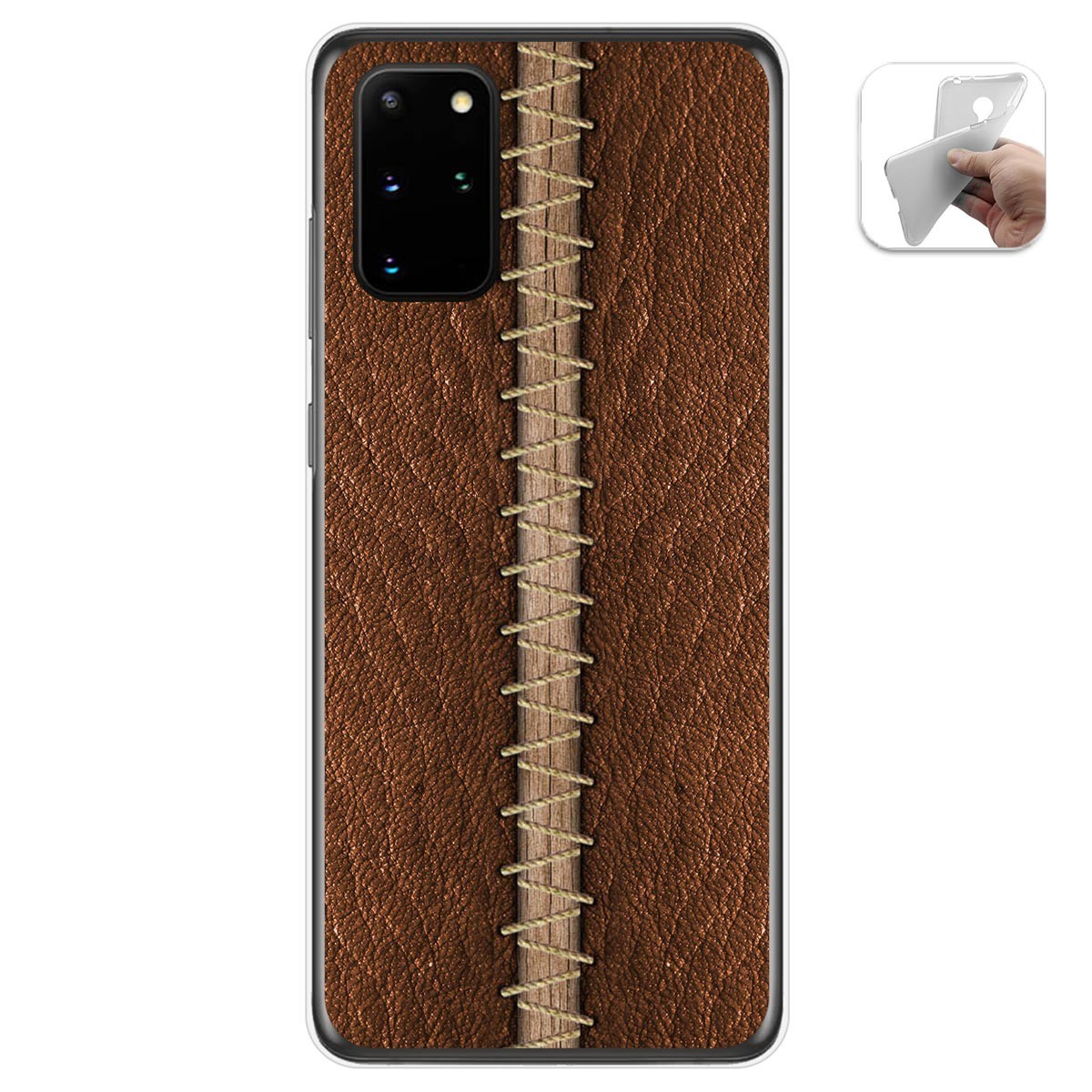 Funda Gel Tpu para Samsung Galaxy S20+ Plus diseño Cuero 01 Dibujos