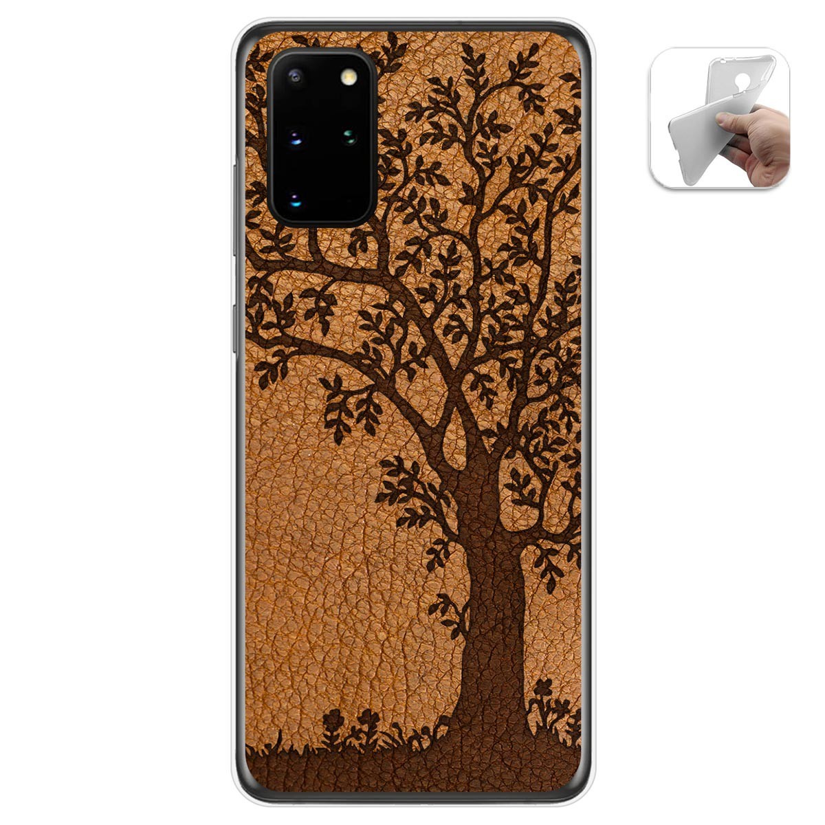 Funda Gel Tpu para Samsung Galaxy S20+ Plus diseño Cuero 03 Dibujos