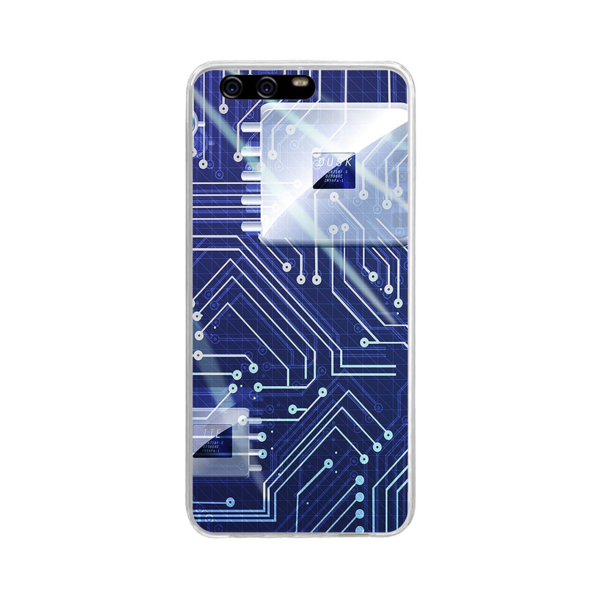 Funda Gel Tpu para Huawei P10 Plus Diseño Circuito Dibujos