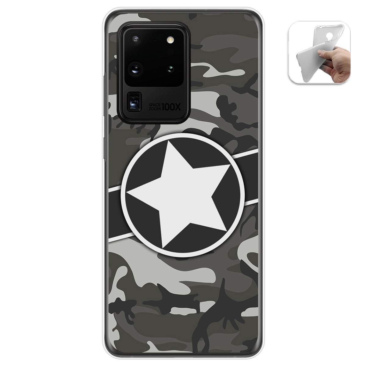 Funda Gel Tpu para Samsung Galaxy S20 Ultra diseño Camuflaje 02 Dibujos