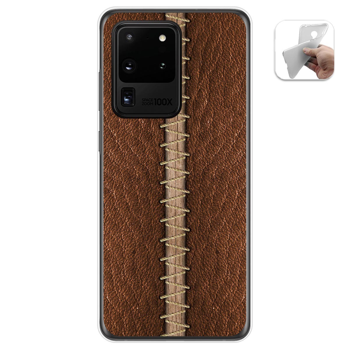 Funda Gel Tpu para Samsung Galaxy S20 Ultra diseño Cuero 01 Dibujos